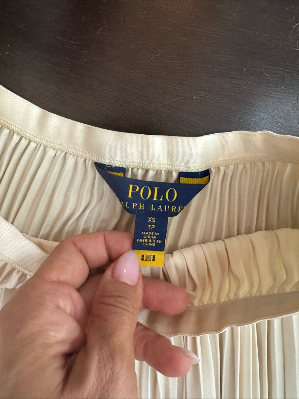 Ralph Lauren Cream Asymmetrical Pleated Skirt - Picture 2 of 2